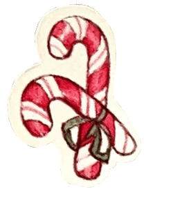 vintage candy cane sticker