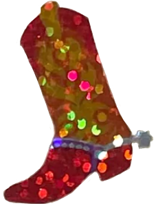 glittery cowboy boot sticker png