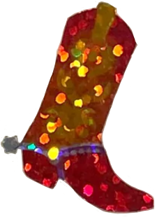 glittery cowboy boot sticker png