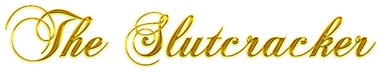 'The Slutcracker' text in gold cursive font