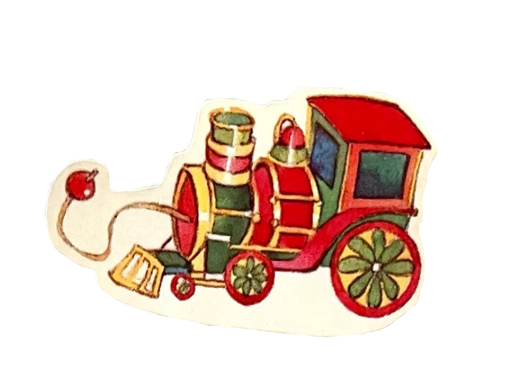 vintage toy train sticker