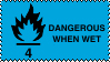 'dangerous when wet' hazard sign