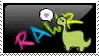 a stamp that says 'rawr means i love you in dinosaur'